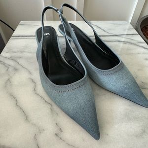 Zara denim sling back size 37